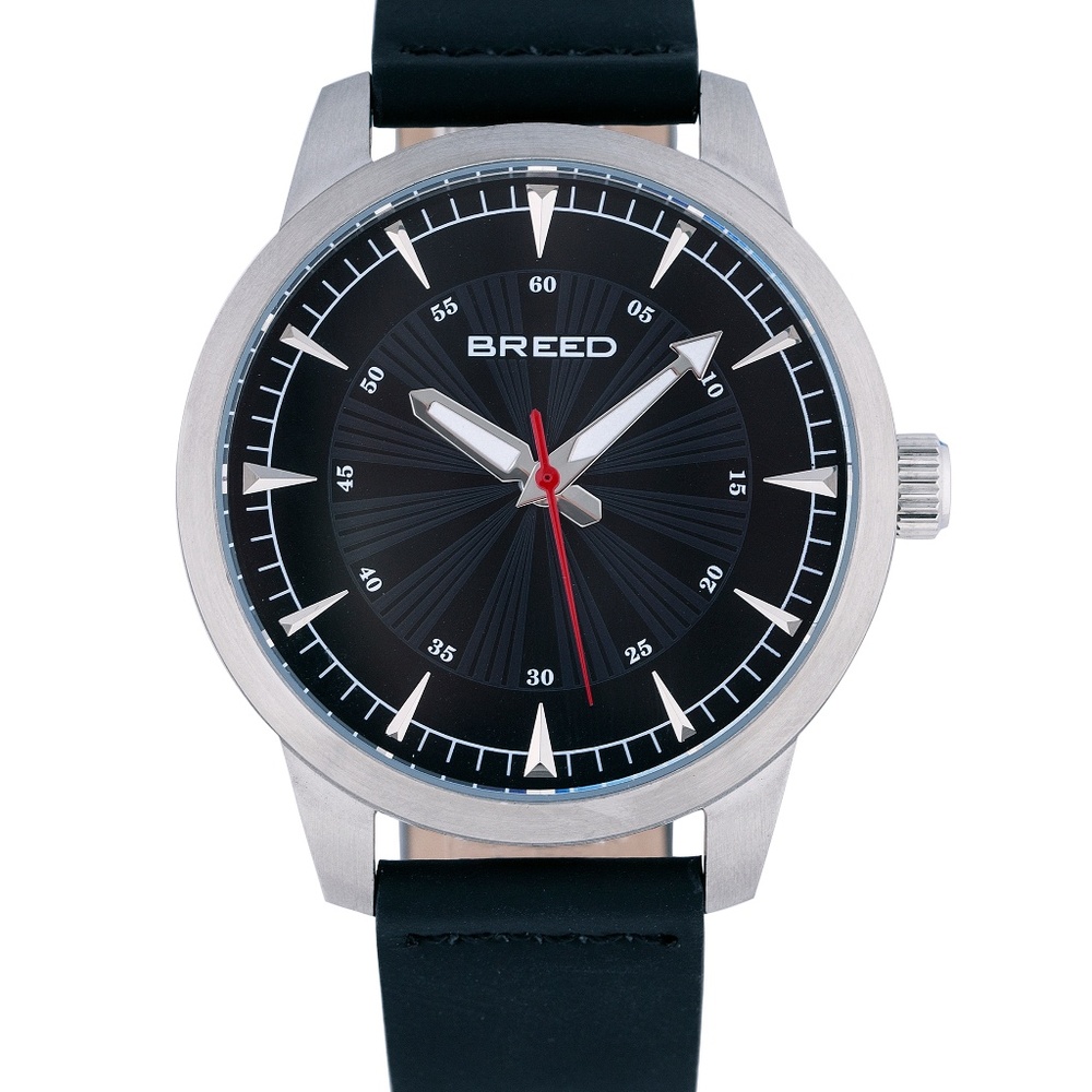 Sleek Men's Black Leather Watch